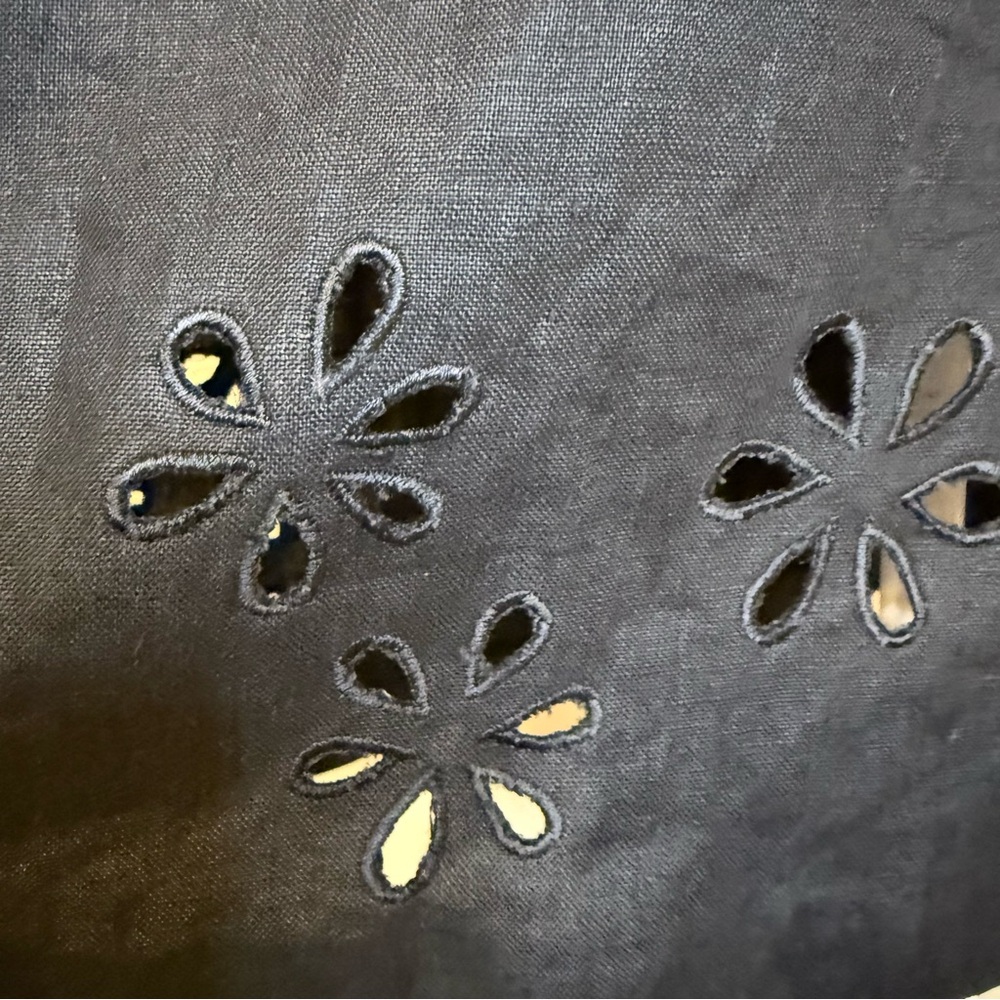 Bloomingdale's Black Linen Midi Dress - Picture 2 of 5